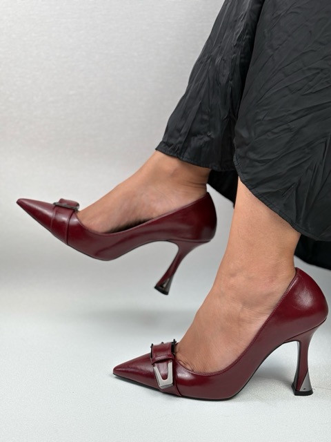 کفش پاشنه بلند وارداتی زرشکی